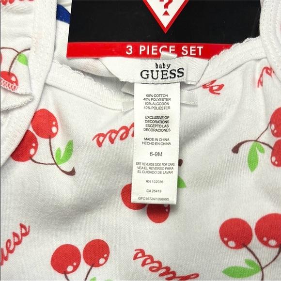 NWT Guess Kids (Baby Girl) Red and Blue 3 Piece Bodysuit Set 6-9 months - Picture 5 of 5